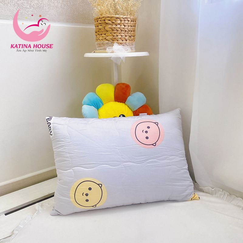 Gối nằm chần gòn ruột lông vũ 50x70cm/ Tencel 40s