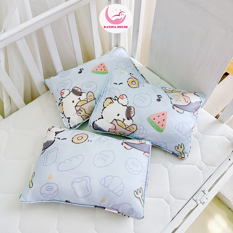 Gối nằm cho bé gòn lông vũ/ Tencel 40s