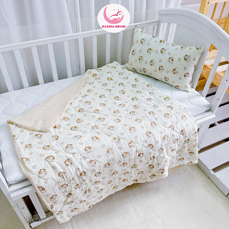 Bộ chăn gối cho bé/ Muslin