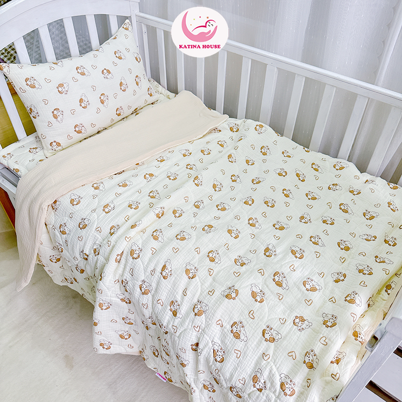 Bộ nệm chăn gối cho bé/ Muslin