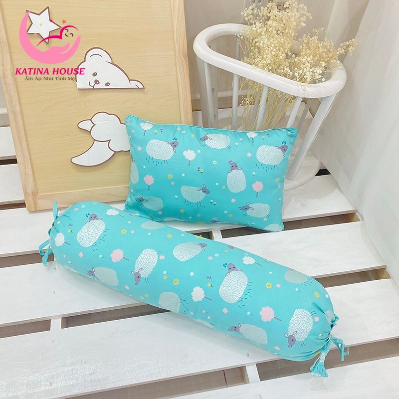 Bộ gối nằm và gối ôm/ Vải Cotton Satin Hàn Quốc