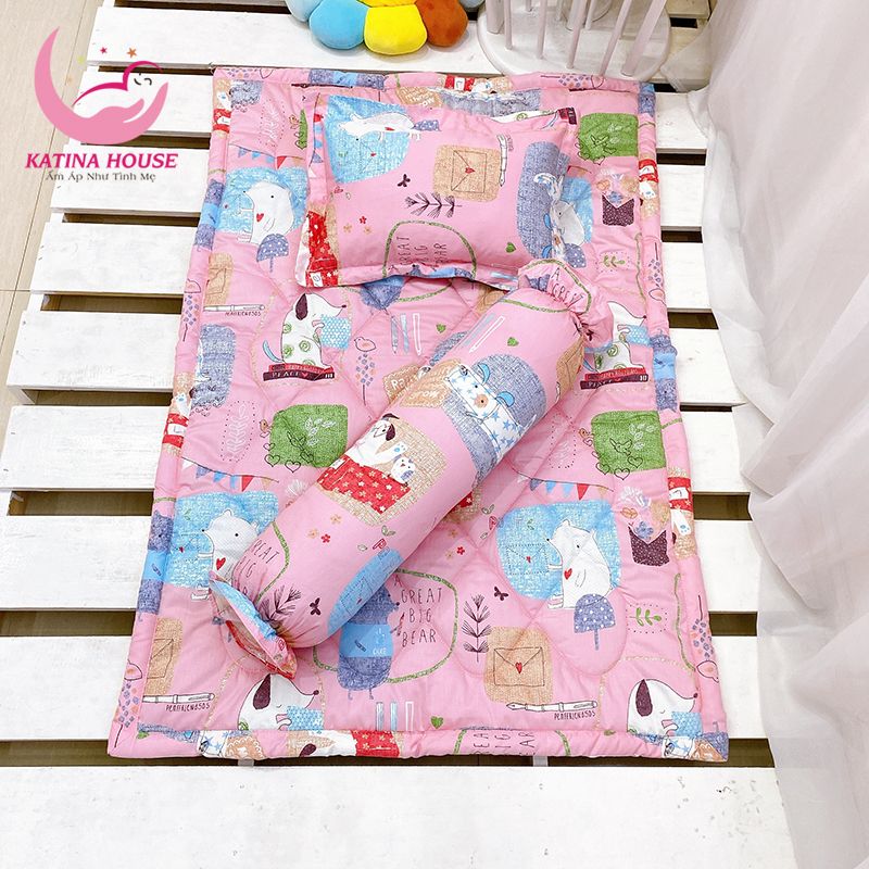 Bộ gối nệm (3 món)/ Vải Cotton Satin Hàn Quốc