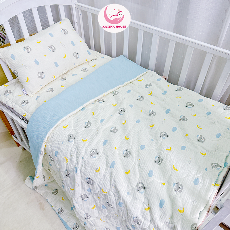 Bộ nệm chăn gối cho bé/ Muslin