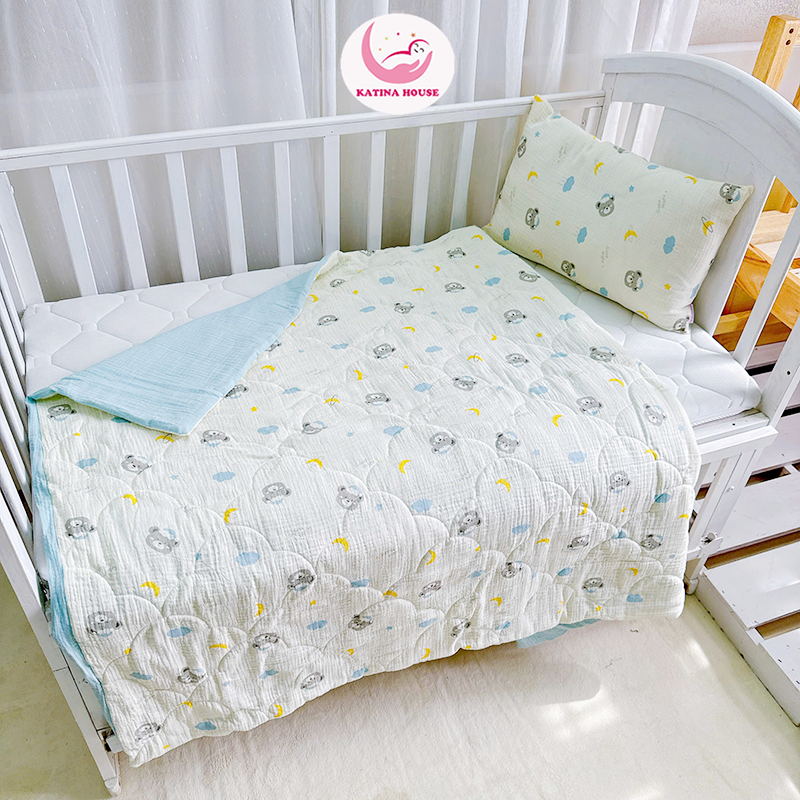 Bộ chăn gối cho bé/ Muslin
