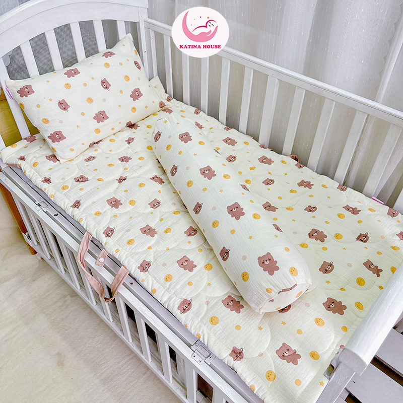 Bộ gối nệm (3 món)/ Muslin