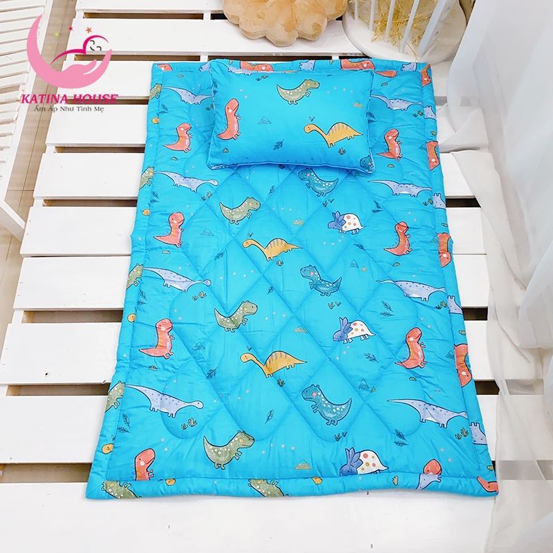 Bộ gối nệm cho bé mẫu giáo/ Vải Cotton Satin Hàn Quốc