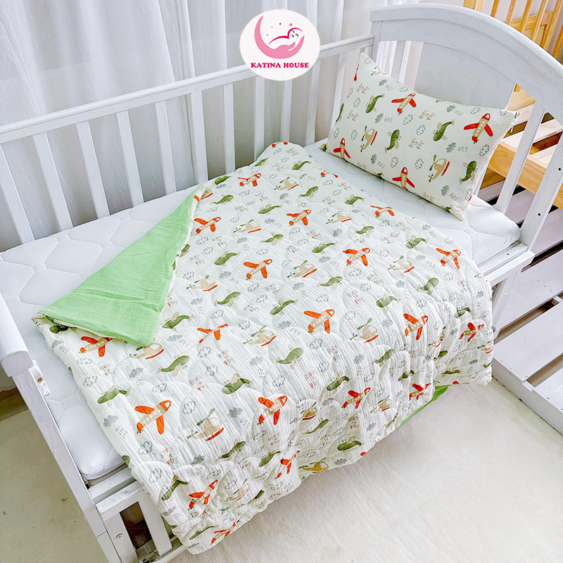 Bộ chăn gối cho bé/ Muslin