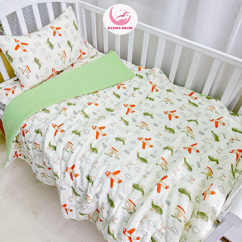 Bộ nệm chăn gối cho bé/ Muslin