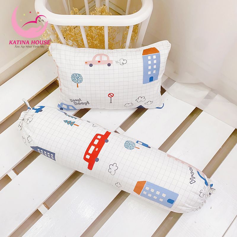 Bộ gối nằm và gối ôm/ Vải Cotton Satin Hàn Quốc