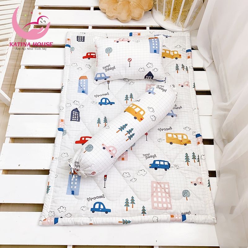 Bộ gối nệm (3 món)/ Vải Cotton Satin Hàn Quốc