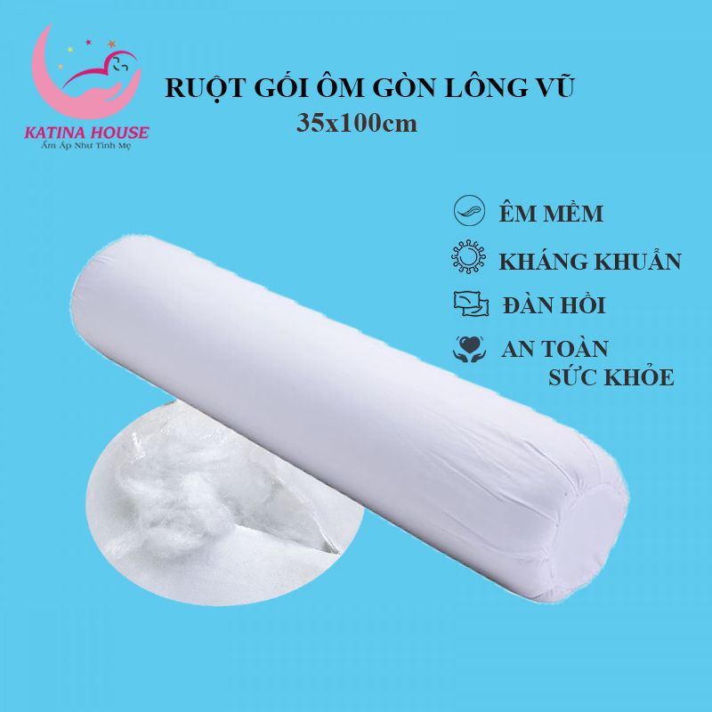 Ruột gối ôm gòn lông vũ 35x100cm