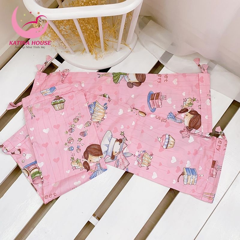 Vỏ áo gối ôm cho bé/ Vải Cotton Satin Hàn Quốc