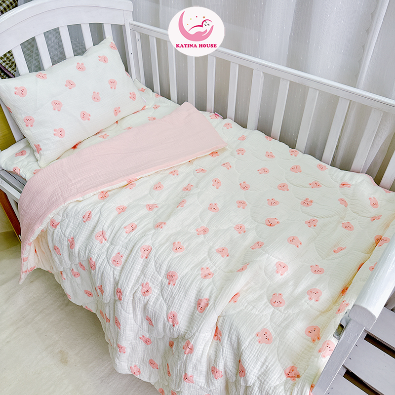 Bộ nệm chăn gối cho bé/ Muslin