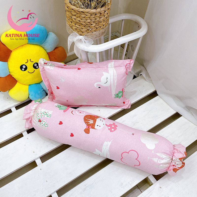 Bộ gối nằm và gối ôm/ Vải Cotton Satin Hàn Quốc