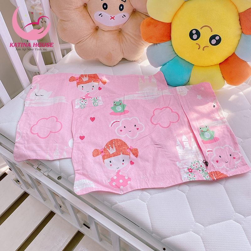 Vỏ áo gối nằm cho bé/ Vải Cotton Satin Hàn Quốc