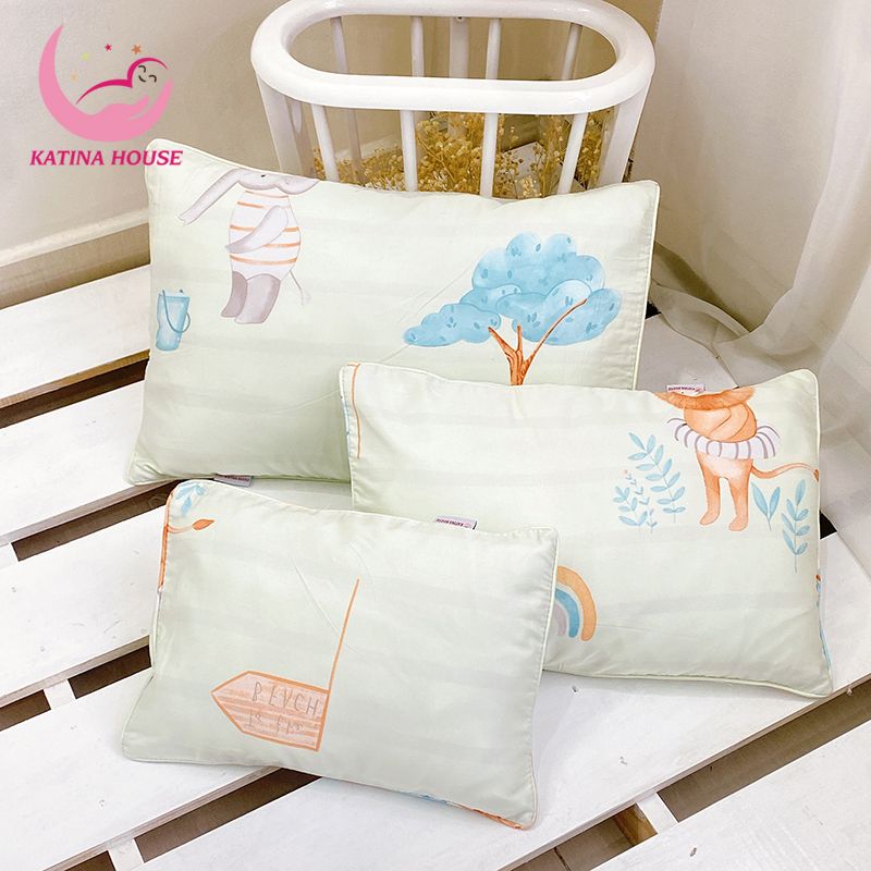 Gối nằm cho bé gòn lông vũ/ Tencel 40s