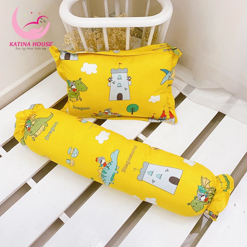 Bộ gối nằm và gối ôm/ Vải Cotton Satin Hàn Quốc