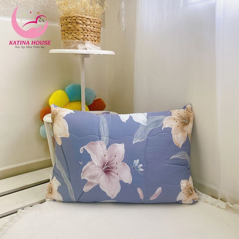 Gối nằm chần gòn ruột lông vũ 50x70cm/ Tencel 40s
