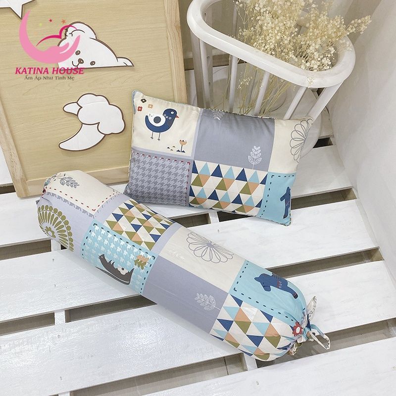Bộ gối nằm và gối ôm/ Vải Cotton Satin Hàn Quốc