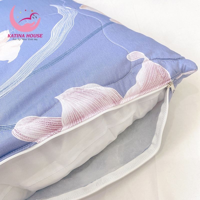 Gối nằm chần gòn ruột lông vũ 50x70cm/ Tencel 40s