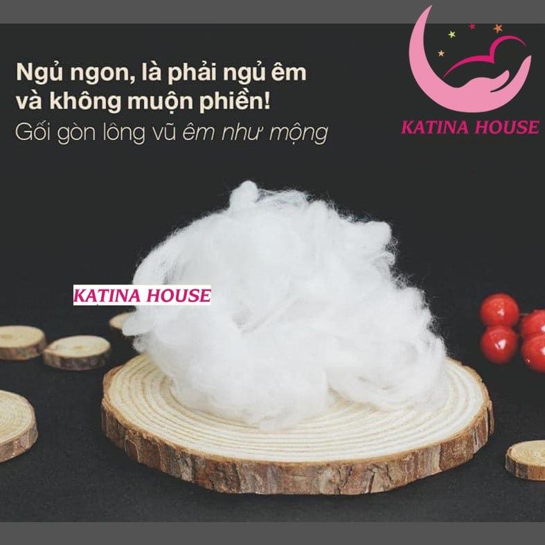 Gối gòn lông vũ 30x45cm/ Vải Cotton satin Hàn Quốc