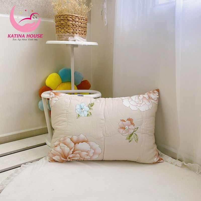 Gối nằm chần gòn ruột lông vũ 50x70cm/ Tencel 40s