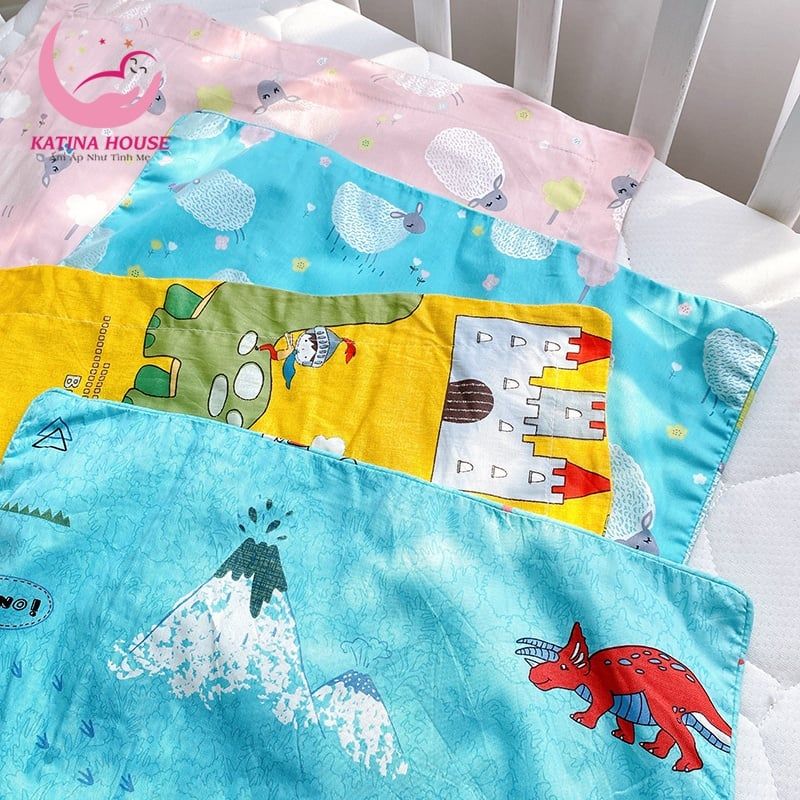 Vỏ áo gối nằm cho bé/ Vải Cotton Satin Hàn Quốc