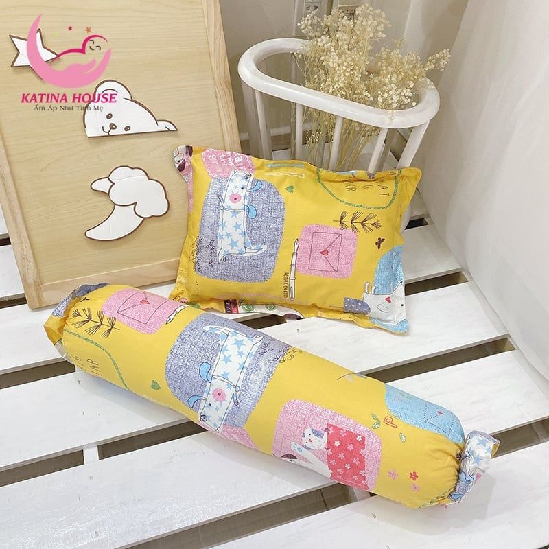 Bộ gối nằm và gối ôm/ Vải Cotton Satin Hàn Quốc