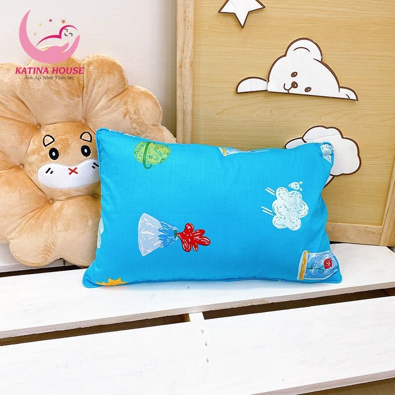 Gối gòn lông vũ 30x45cm/ Vải Cotton satin Hàn Quốc