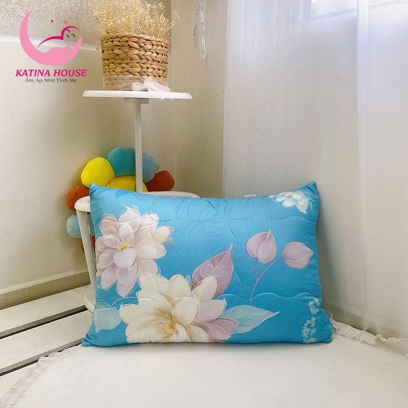 Gối nằm chần gòn ruột lông vũ 50x70cm/ Tencel 40s