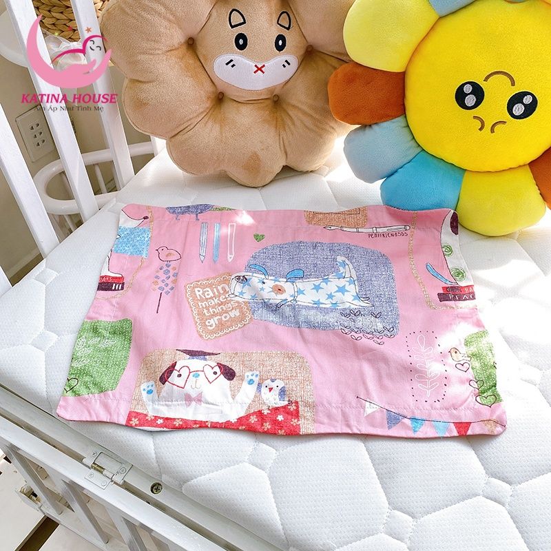 Vỏ áo gối nằm cho bé/ Vải Cotton Satin Hàn Quốc