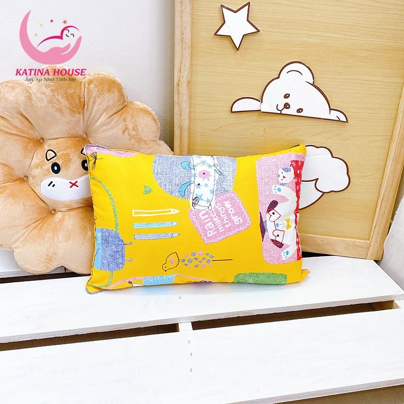 Gối gòn lông vũ 30x45cm/ Vải Cotton satin Hàn Quốc