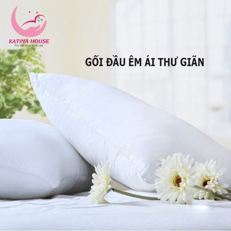 Ruột gối nằm 50x70cm, gòn lông vũ kháng khuẩn siêu êm, mềm mại