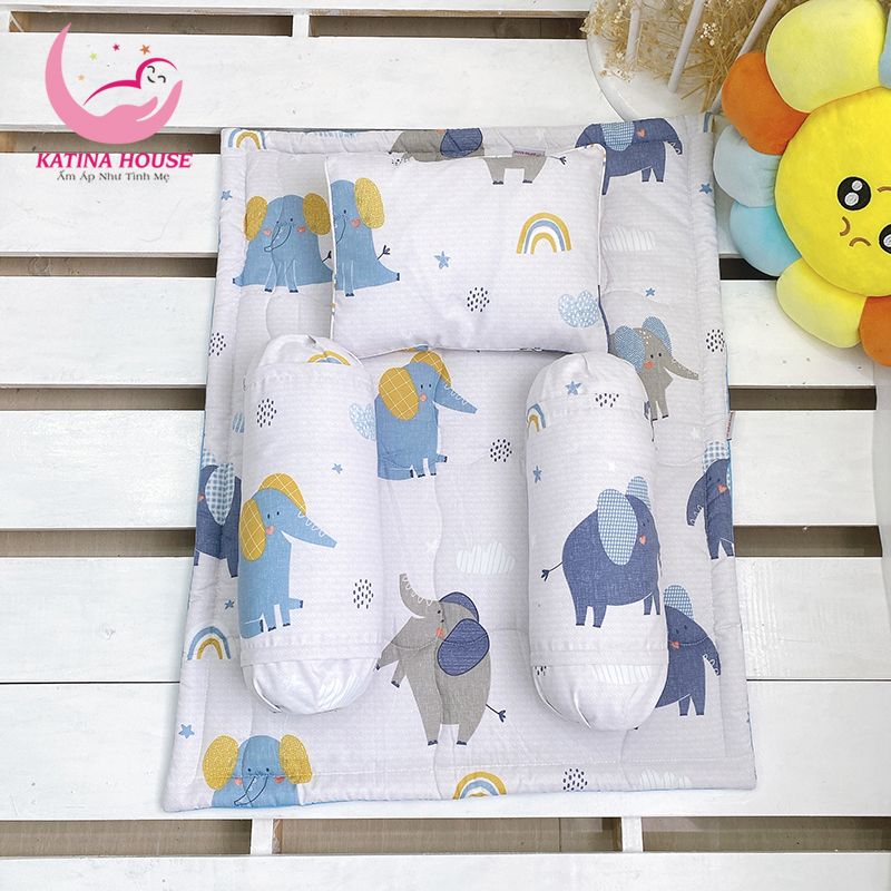 Bộ gối nệm sơ sinh/ Tencel 40s