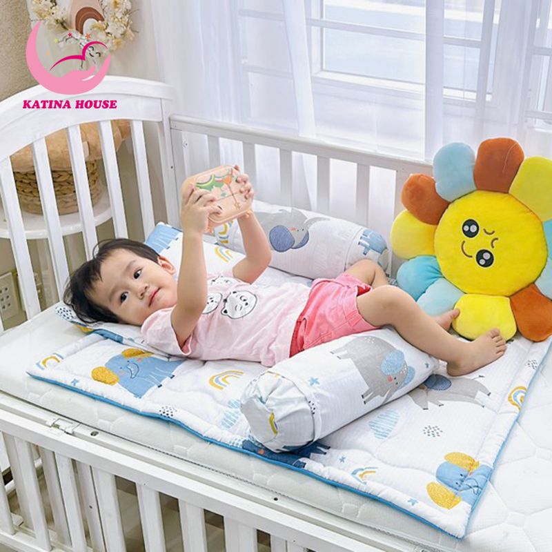 Bộ gối nệm sơ sinh/ Tencel 40s
