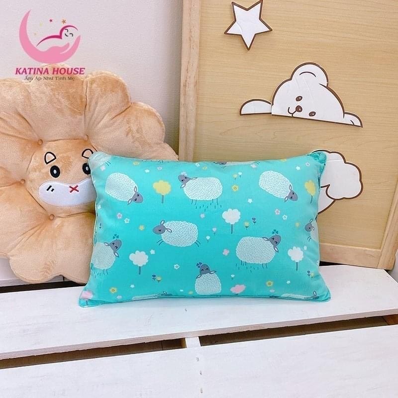 Gối gòn lông vũ 30x45cm/ Vải Cotton satin Hàn Quốc