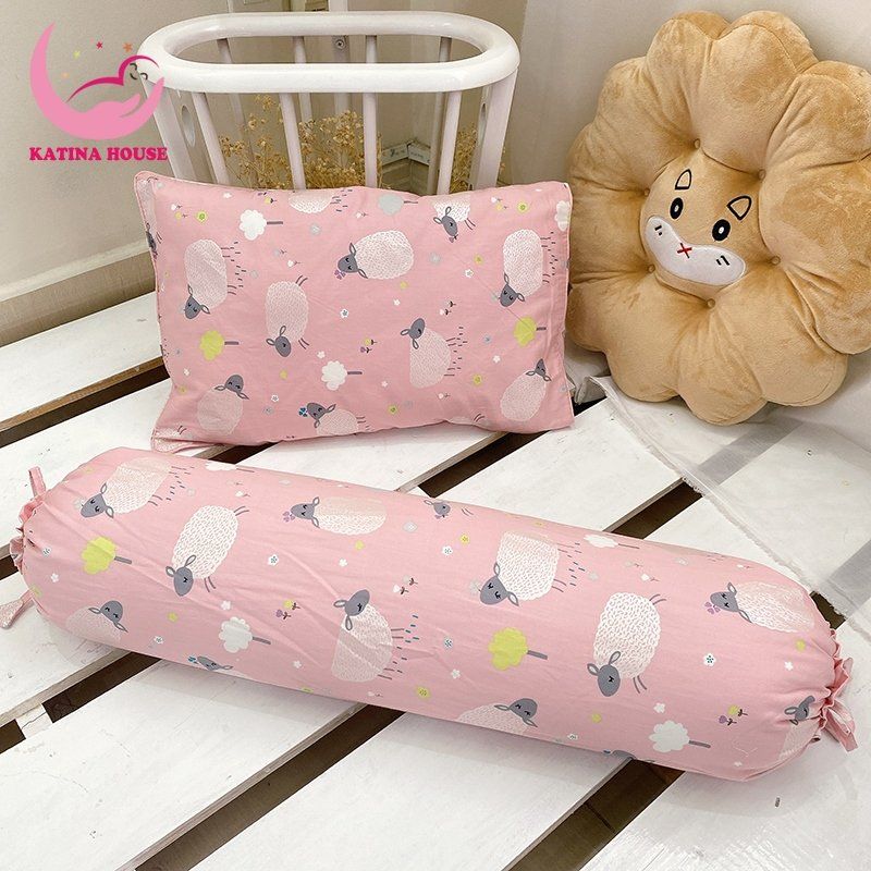 Bộ gối nằm và gối ôm/ Vải Cotton Satin Hàn Quốc