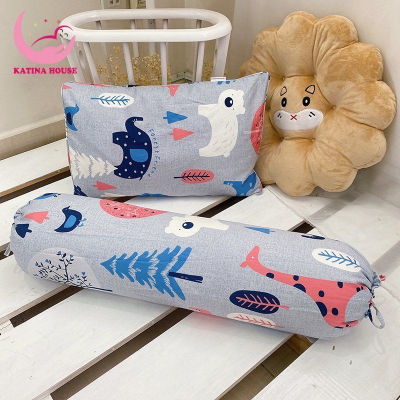 Bộ gối nằm và gối ôm/ Vải Cotton Satin Hàn Quốc