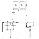 Chậu Rửa Bát Hafele HS20-SSN2R90S 567.20.506