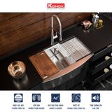 Chậu rửa bát 2 hố Konox Apron sink KN8450DA