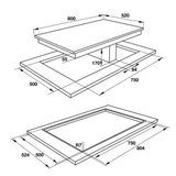 Bếp Điện Từ Kết Hợp Hút Mùi Hafele HC-IHH80A 539.66.698