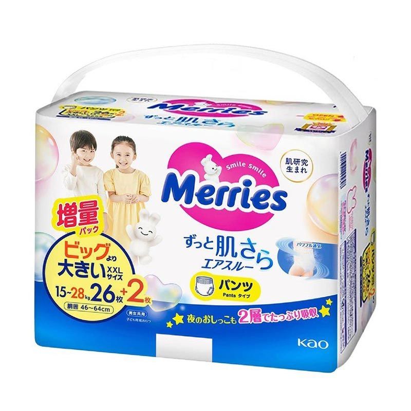 Tã quần Merries size XXL 26+2 miếng (15 - 28 kg)