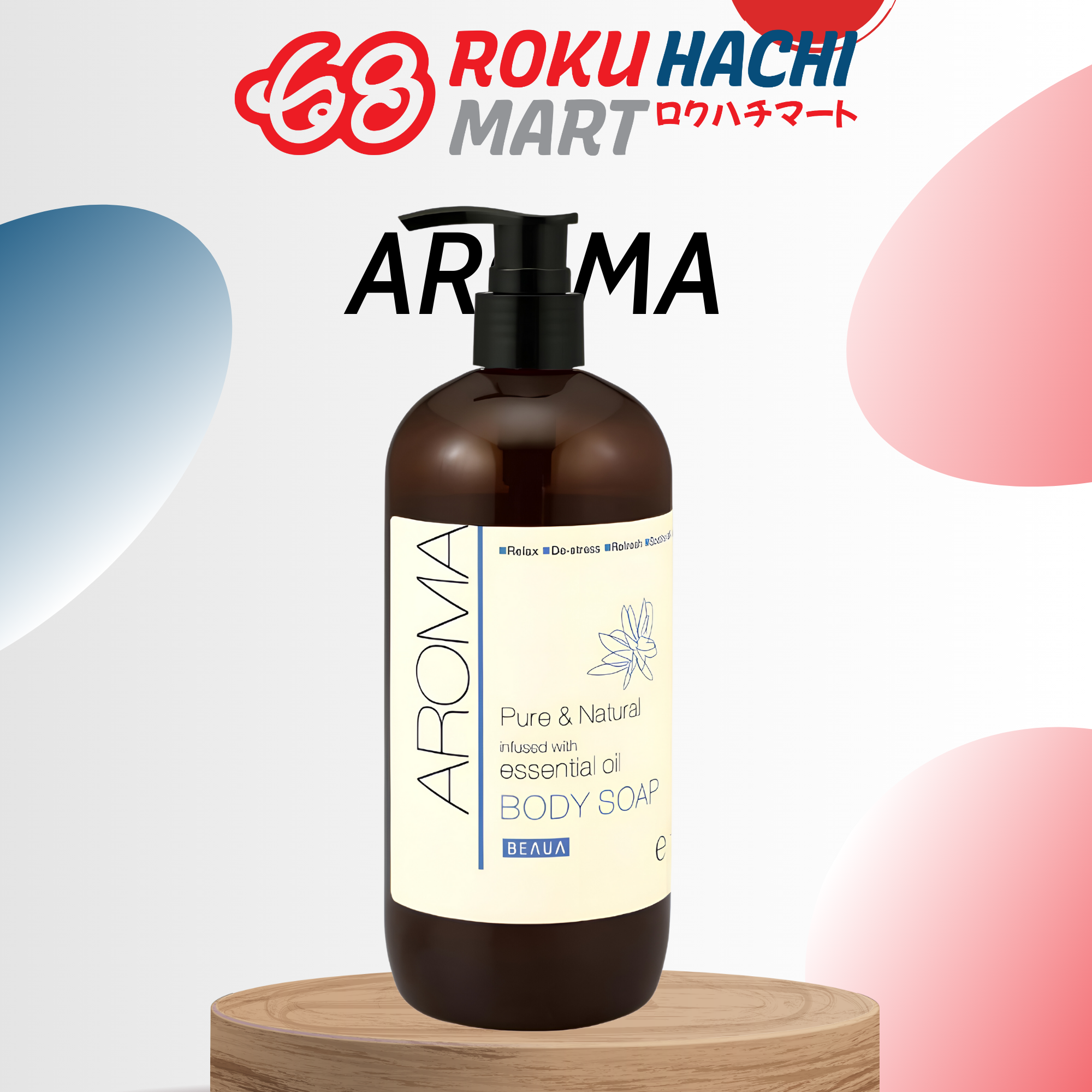 Sữa Tắm Tinh Dầu Thiên Nhiên - Beaua Aroma Pure & Natural Infused With Essential Oil Body Soap (480ml) ビューア アロマ ボディソープ 480ML