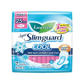 Băng vệ sinh siêu mỏng 1mm mát lạnh Laurier Super Slimguard Cool (25cm x 7 miếng)