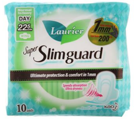 Băng vệ sinh siêu mỏng 1mm siêu thấm Laurier Super Slimguard (22.5cm x 10 miếng)