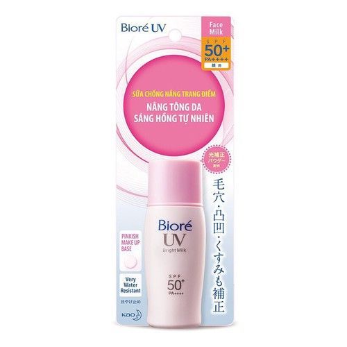 Sữa chống nắng sáng hồng tự nhiên Biore UV Bright Milk SPF50+PA+++ (30ml)