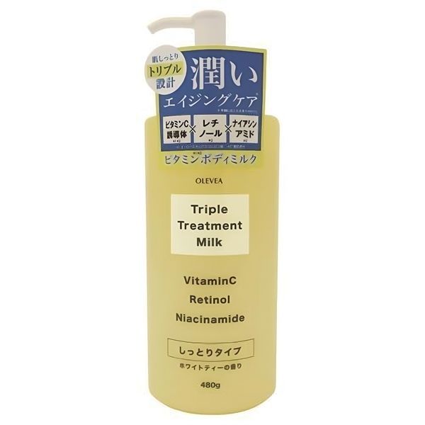 Sữa Dưỡng Ẩm Sâu Sáng Da - Olevea Triple Treatment Milk Vitamin (480g) トリプルトリートメントミルク(V)480G