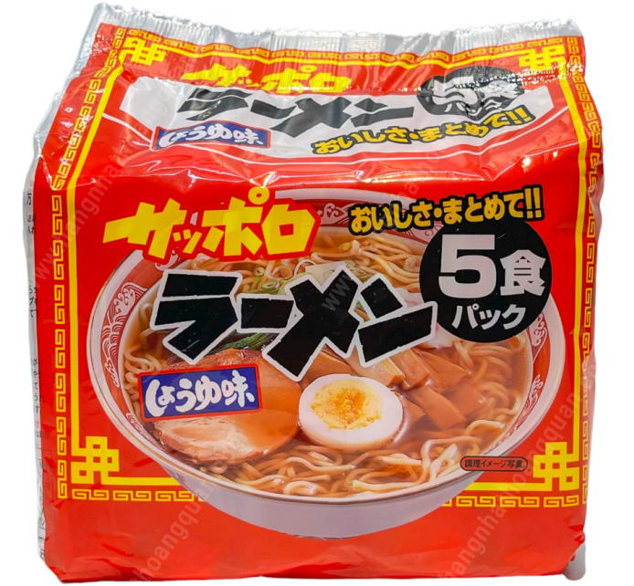 Mì Ramen ăn liền vị nước tương 410g (5 gói x 82g) サッポロラーメンしょうゆ味