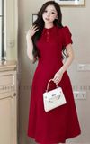 Đầm đỏ ngắn tay