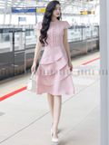Đầm hồng ngắn tay